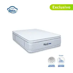 COLCHONES RELAX - Colchón Sencillo Firmeza Media Ortopédico Doble Pillow Resortado Majestic 100 x 190 cm - 0% Interés a 3 Cuotas Pagando con tu CMR Banco Falabella