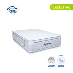 COLCHONES RELAX - Colchón SemiDoble Firmeza Media Ortopédico Doble Pillow Resortado Majestic 120 x 190 cm