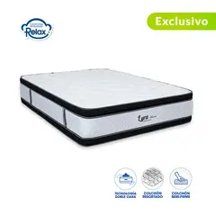 COLCHONES RELAX - Colchón Doble Firmeza Media Ortopédico Doble Pillow Resortado Lyra 140 x 190 cm - 0% Interés a 3 Cuotas Pagando con tu CMR Banco Falabella