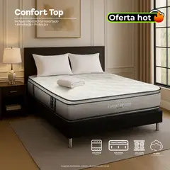 COLCHONES RELAX - Colchón Doble Semi-Firme Ortopédico Doble Cara Resortado Confort Top 140 x 190 cm + 2 Almohadas + Protector