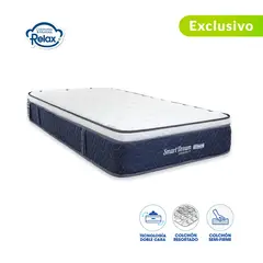 COLCHONES RELAX - Colchón Sencillo Firmeza Media Ortopédico con Pillow Resortado Smart Dream 100 x 190 cm - 0% Interés a 3 Cuotas Pagando con tu CMR Banco Falabella