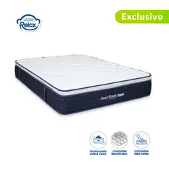 COLCHONES RELAX - Colchón Queen Firmeza Media Ortopédico con Pillow Resortado Smart Dream 160 x 190 cm - 0% Interés a 3 Cuotas Pagando con tu CMR Banco Falabella