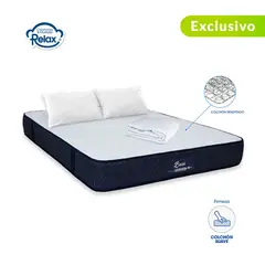 COLCHONES RELAX - Colchón Doble Firmeza Suave Ortopédico Reportado Basic 140 x 190 cm + 2 Almohadas + Protector - 0% Interés a 3 Cuotas Pagando con tu CMR Banco Falabella