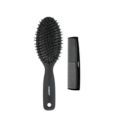 CONAIR - Set de 2 Piezas: Cepillo con Almohadilla para Cabello Ovalado y Peine