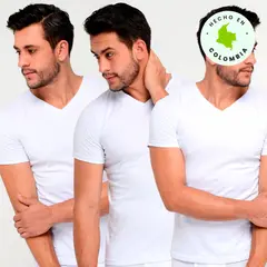NEWBOAT - Camisilla Hombre Manga Corta Pack x3