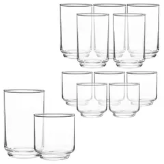 MICA - Set de Vasos Vidrio 12 Piezas 12 - 9.5 Oz