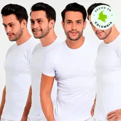 NEWBOAT - Camisilla Hombre Manga Corta Pack x4