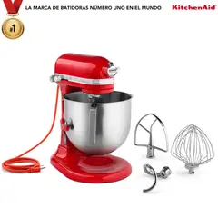 KITCHENAID - Batidora de Pedestal Comercial 7.6 lt Plata Oscuro 10 Velocidades 500W