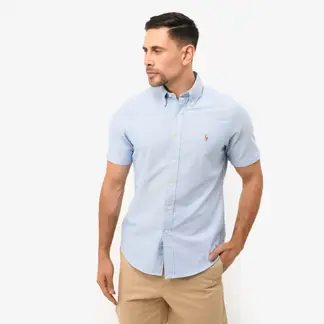 POLO RALPH LAUREN - Camisa Hombre Manga corta de Algodón Custom Fit