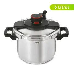 T-FAL - Olla a presión 6 litros Clipso Acero