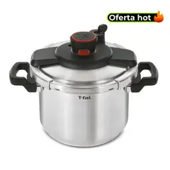T-FAL - Olla a presión 6 litros Clipso Acero