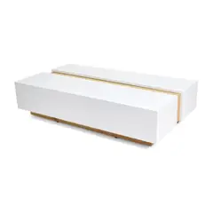 MICA - Mesa de Centro Moderna Rectangular en Aglomerado MDF Dubai 100 x 23 x 60 cm - Mueble