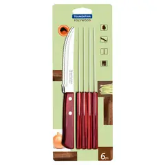 TRAMONTINA - Juego de Cuchillos Polywood Café x 6 Piezas