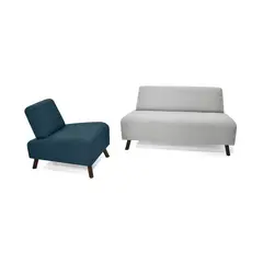 MICA - Juego de Sala Moderno en Poliéster (Sofá + Poltrona) Mislata