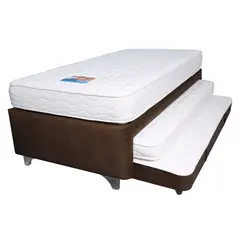 AMERICANA DE COLCHONES - Set Twin Bed Master Semidoble Café