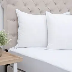 MICA - Almohada Set X2 en Hilos de carbono 100% algodon, Firmeza Suave 50 X 70 cm Anti-Estrés