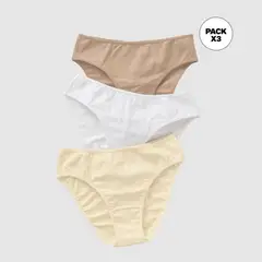 LEONISA - Calzón pack bikini Pack de 3 de Algodón para Mujer
