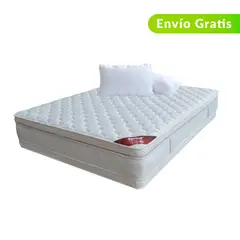 COLCHONES SPRING - Colchón Queen Firmeza Media Ortopédico con Pillow Resortado Descanso Perfecto 160 x 190 cm + 2 Almohadas