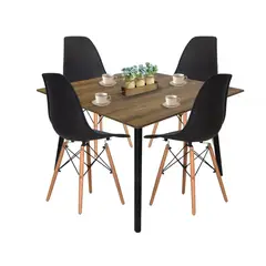 DKO DESIGN - Juego de Comedor Moderno para 4 Personas (Comedor + 4 Sillas)