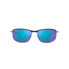RAY BAN - Gafas de sol B3671CH Unisex Marco Blue On Gunmetal Lente Polar Grey Mirror Blue