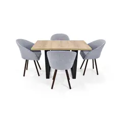 MICA - Juego de Comedor Moderno para 4 Personas (Comedor + 4 Sillas)