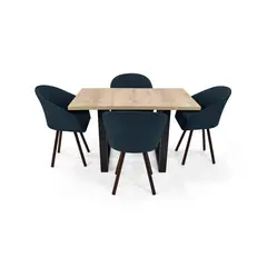 MICA - Juego de Comedor Moderno para 4 Personas (Comedor + 4 Sillas)