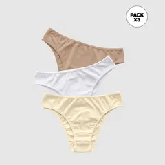 LEONISA - Calzón pack bikini Pack de 3 de Algodón para Mujer
