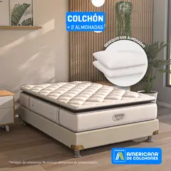 AMERICANA DE COLCHONES - Colchón Doble Firmeza Media Ortopédico Resortado con Pillow A Cinco 140 x 190 cm + 2 Almohadas