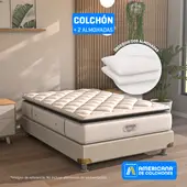 AMERICANA DE COLCHONES - Colchón Queen Firmeza Media Ortopédico Resortado con Pillow A Cinco 160 x 190 cm +2 Almohadas Clasicas