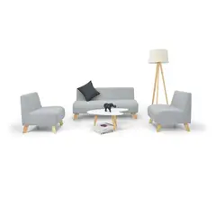 MICA - Juego de Sala Moderno en Tela (Sofá + 2 Poltronas + Mesa de Centro) Taniz