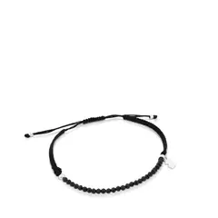 TOUS - Pulsera De Plata Y Cordón En Color Negro Color