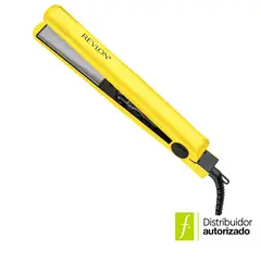 REVLON - Plancha para cabello Amarilla, plancha alisadora para el pelo con placas en cerámica y apagado automático