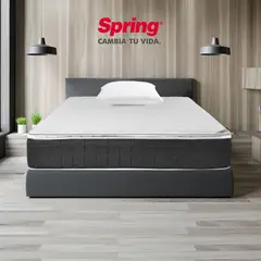 COLCHONES SPRING - Colchón SemiDoble Firmeza Media Ortopédico con Pillow Resortado Sensation 120 x 190 cm + 1 Almohada - 0% Interés a 3 Cuotas Pagando con tu CMR Banco Falabella