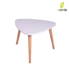DKO DESIGN - Mesa de Centro Moderna Triangular  en Madera 60 x 52 x 60 cm - Mueble