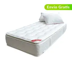 COLCHONES SPRING - Colchón Semidoble Firme Ortopédico con Doble Pillow Resortado Supreme 120 x 190 cm + Almohada