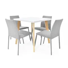 MICA - Juego de Comedor Moderno para 4 Personas Azul (Comedor + 4 Sillas)