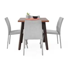MICA - Juego de Comedor Moderno para 4 Personas Azul (Comedor + 4 Sillas)