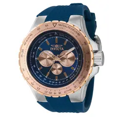 INVICTA - Reloj Hombre Aviator . Reloj Análogo Silicona Azul
