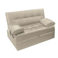 PULLMAN - Sofá Cama Moderno en Cuerina 2 Puestos Angela 130 x 49 x 96 cm Colchones