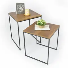 MICA - Mesa Auxiliar Moderna Cuadrada en Aglomerado MDF 45 x 60 x 45 cm - Mueble
