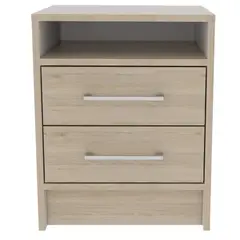 RTA MUEBLES - Mesa de Noche Moderna de 2 Cajones 50.7 x 40 x 37.3 cm