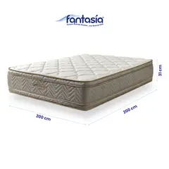 COLCHONES FANTASIA - Colchón King Firmeza Suave Ortopédico Resortado con Doble Pillow Optims 200 x 200 cm Colchones Fantasía Falabella