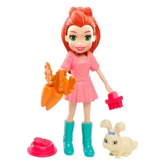 POLLY POCKET - Set de juego Lila y su conejito mascota