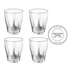 BORGONOVO - Vaso de vidrio corto Borgonovo: 4 piezas