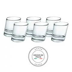 BORGONOVO - Vaso de vidrio corto Borgonovo: 6 piezas