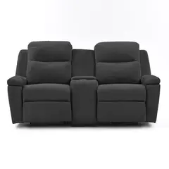 ELITE LIVING - Sofá Reclinable Moderno Microfibra 2 Puestos Mecánico Marsella 180 x 100 x 80 cm Azul - Mueble