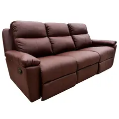 ELITE LIVING - Sofá Reclinable Moderno Cuerina 3 Puestos Marsella 200 x 100 x 80 cm - Mueble
