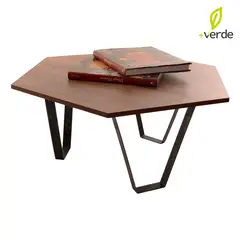 DKO DESIGN - Mesa de Centro Moderna Hexagonal en Melamina 80 x 35 x 74 cm - Mueble