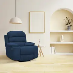 ELITE LIVING - Silla Reclinable 1 puesto Microfibra Mecánica con Vibromasaje 90 X 100 X 80 cm Gris Claro - Mueble