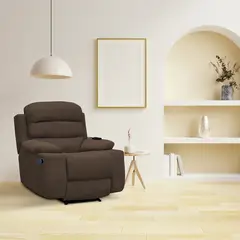 ELITE LIVING - Silla Reclinable 1 puesto Microfibra Mecánica con Vibromasaje 90 X 100 X 80 cm Gris Claro - Mueble